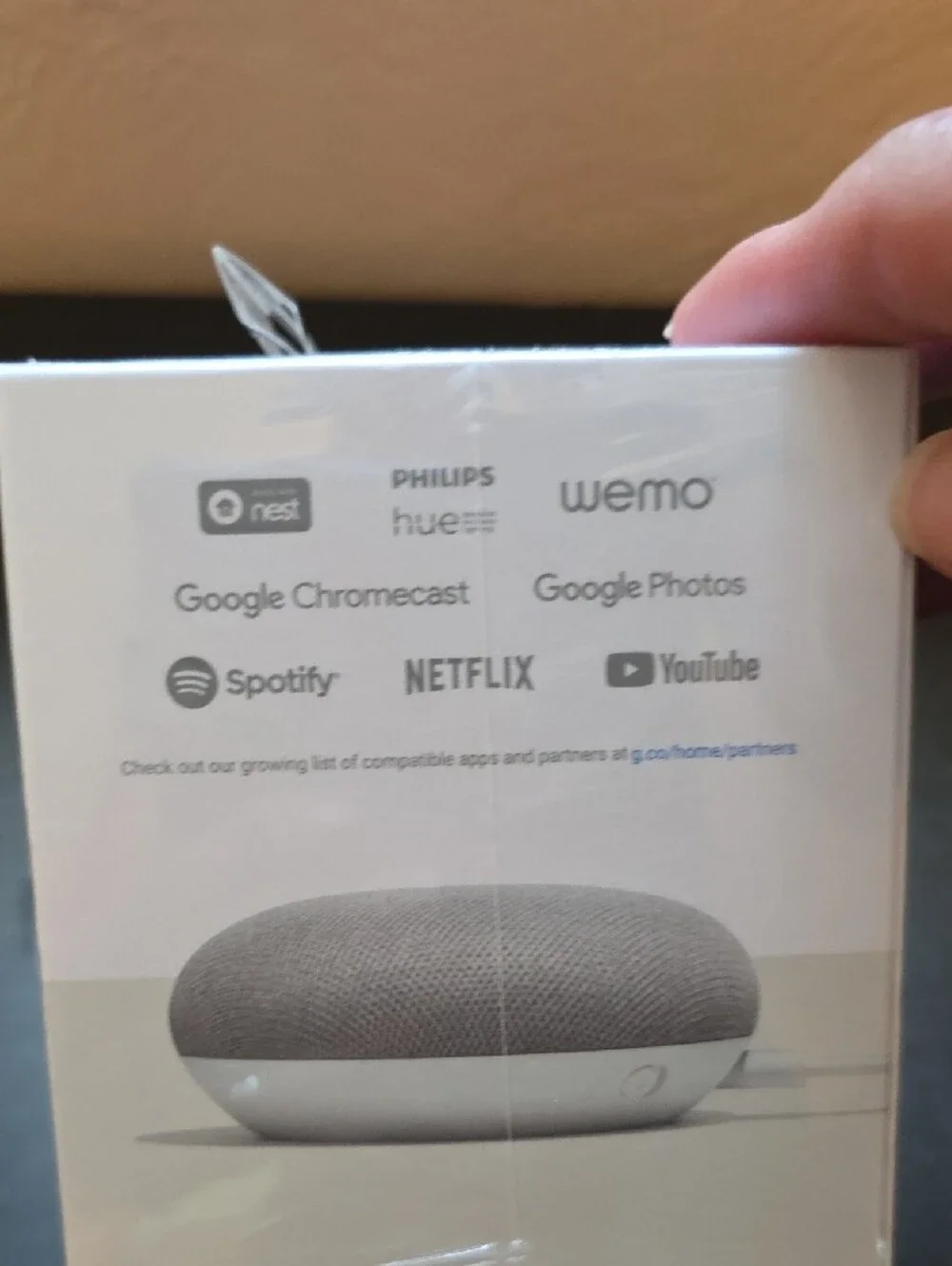 google Home Mini Chalk Gray Smart Speaker